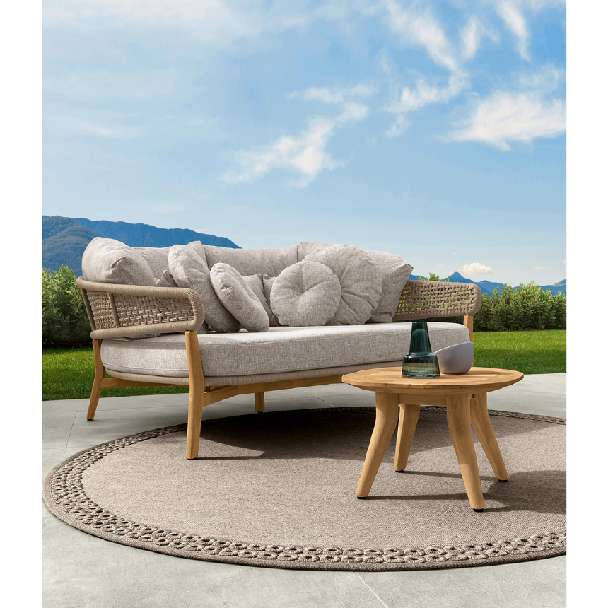 Teak Framed 2-Seater Outdoor Sofa | Talenti Moon | Italianfurniture.com