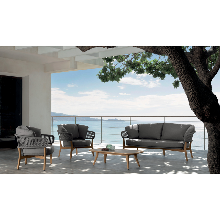Teak Framed 2-Seater Outdoor Sofa | Talenti Moon | Italianfurniture.com