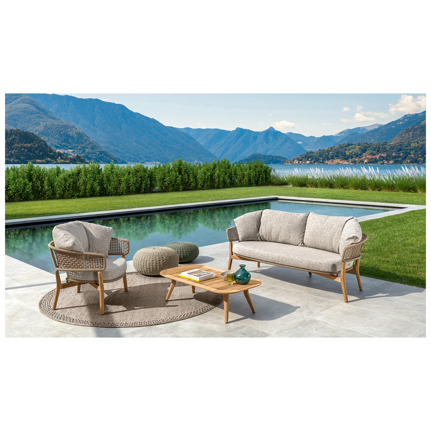 Teak Framed 2-Seater Outdoor Sofa | Talenti Moon | Italianfurniture.com
