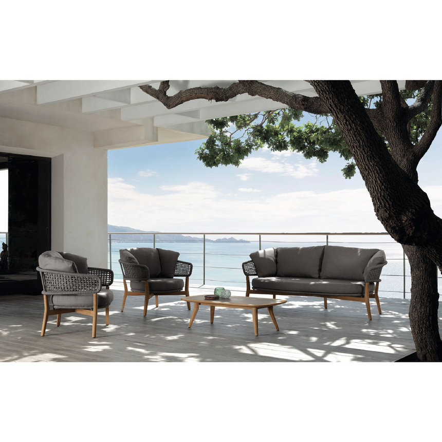 Teak Framed 2-Seater Outdoor Sofa | Talenti Moon | Italianfurniture.com
