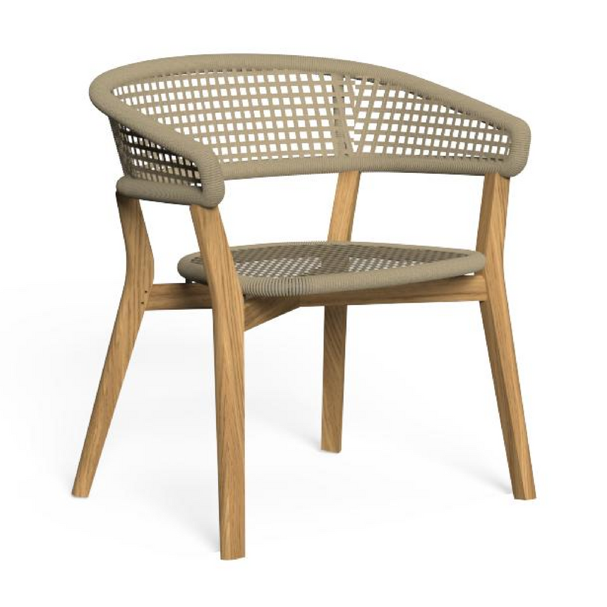 Teak Framed Outdoor Dining Armchair | Talenti Moon | Italianfurniture.com