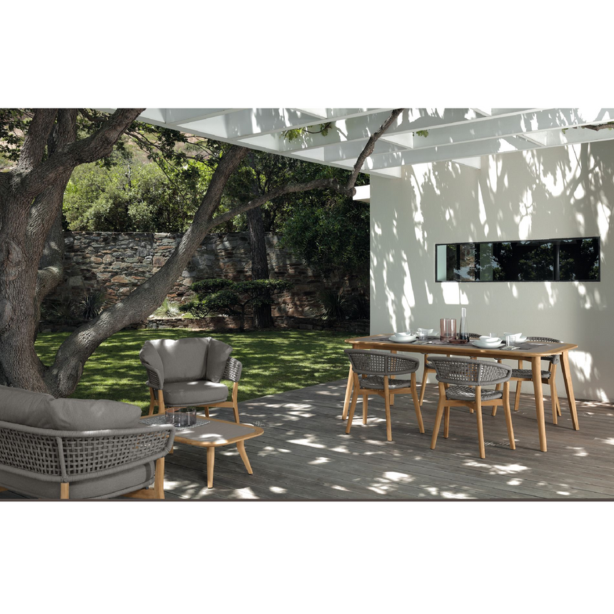 Teak Framed Outdoor Dining Armchair | Talenti Moon | Italianfurniture.com