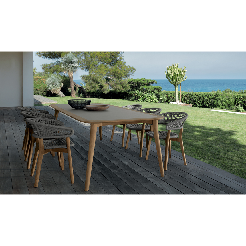 Teak Framed Outdoor Dining Armchair | Talenti Moon