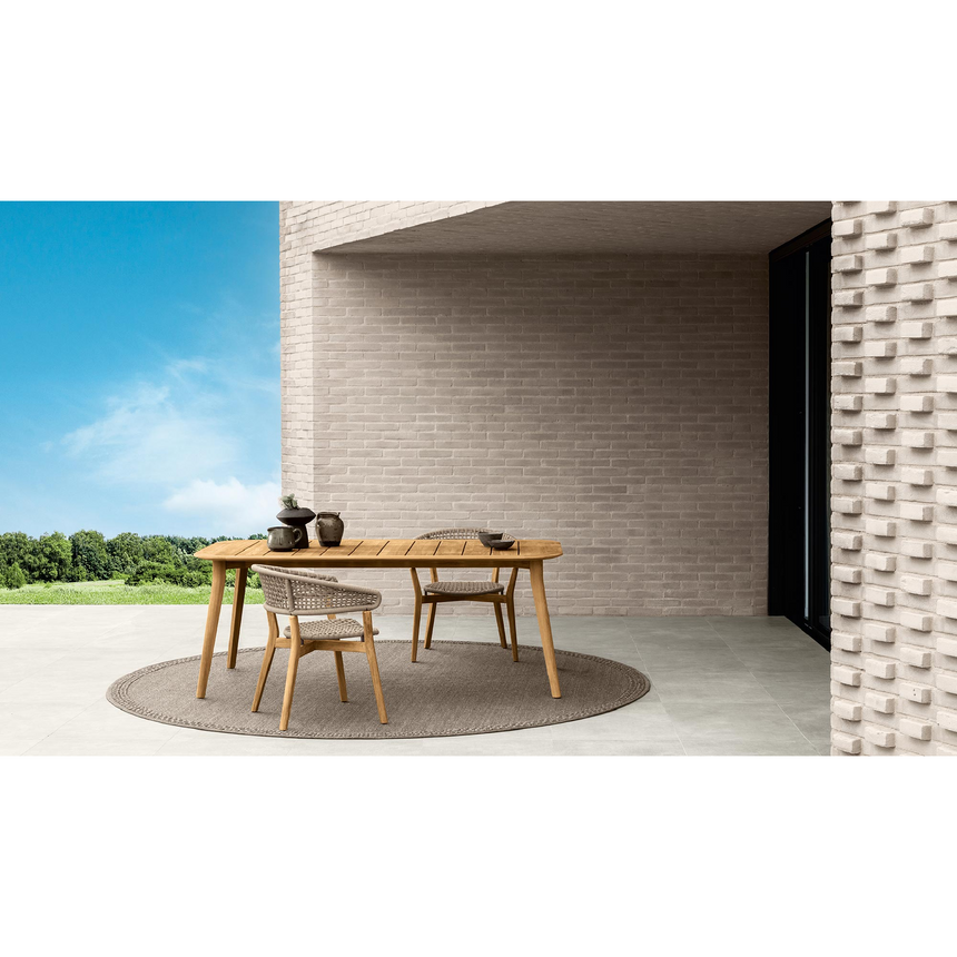 Teak Framed Outdoor Dining Armchair | Talenti Moon | Italianfurniture.com