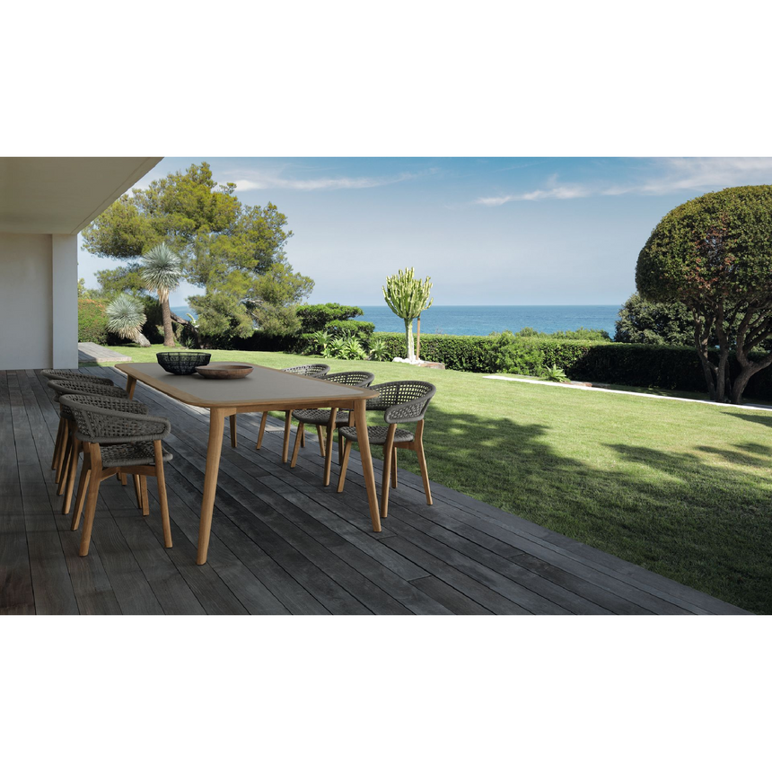 Teak Framed Outdoor Dining Armchair | Talenti Moon | Italianfurniture.com