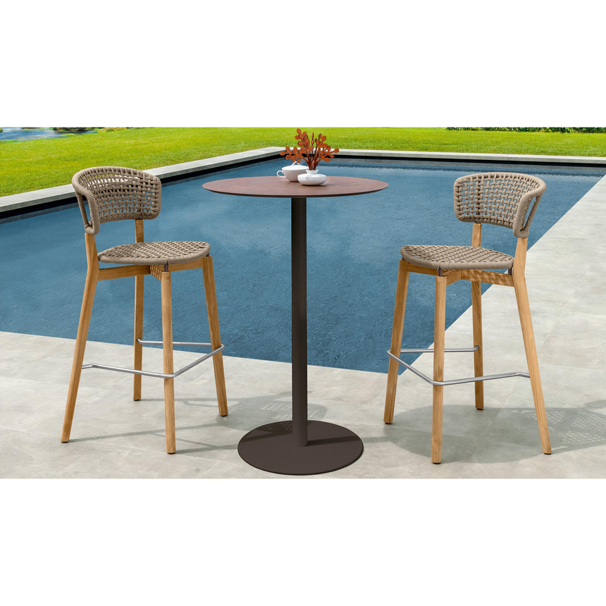 Teak Framed Outdoor Bar Stool | Talenti Moon Italianfurniture.com