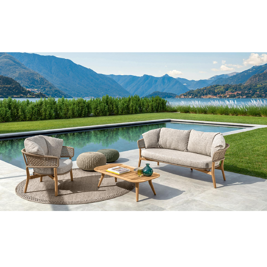 Slatted Teak Outdoor Coffee Table | Talenti Moon | Italianfurniture.com