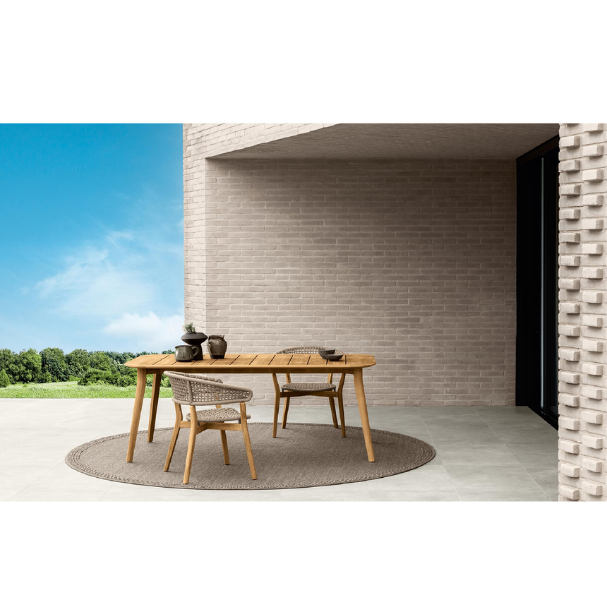 Slatted Teak Outdoor Dining Table | Talenti Moon | Italianfurniture.com