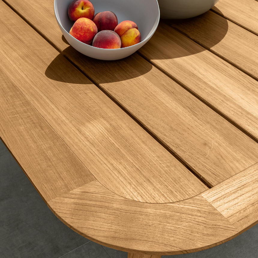 Slatted Teak Outdoor Dining Table | Talenti Moon | Italianfurniture.com