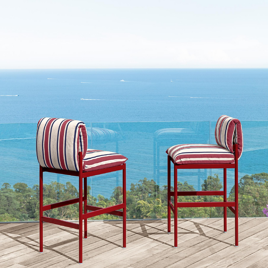 Striped Outdoor Bar Stool | Talenti Nalu | Italianfurniture.com