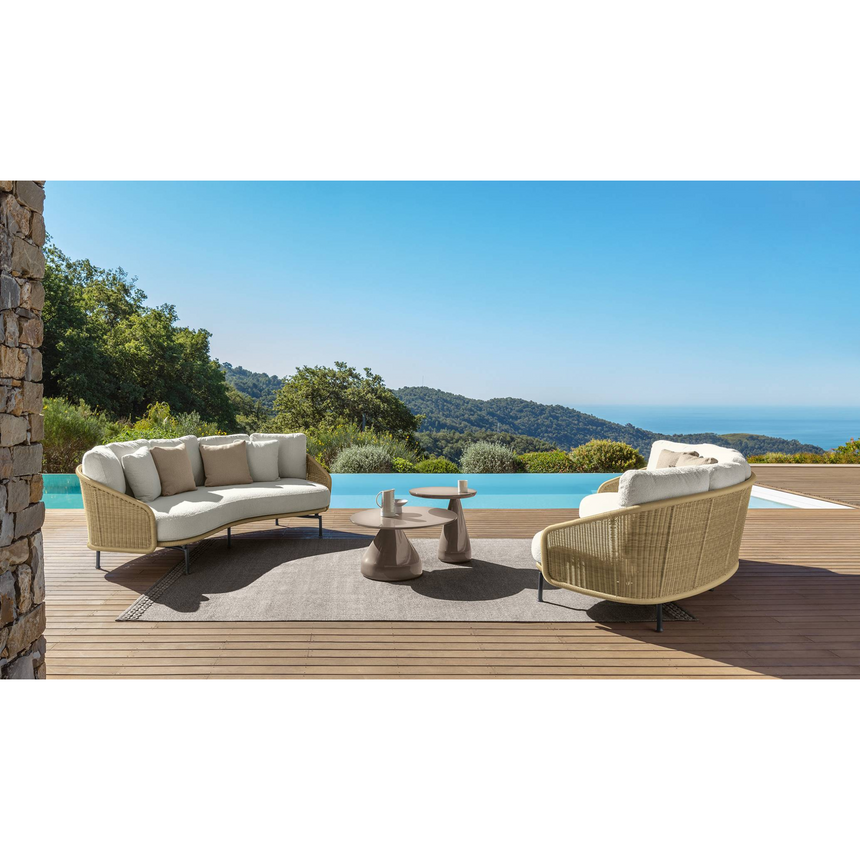 Wicker Back Curved Outdoor Sofa | Talenti Nido | Italianfurniture.com