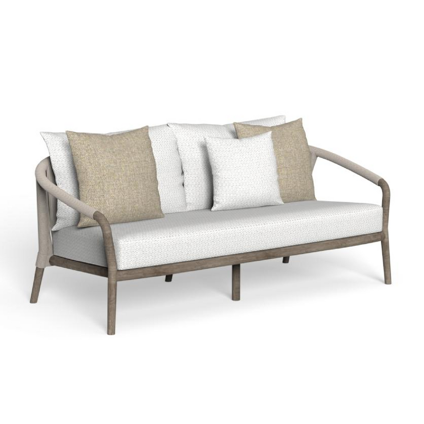 Curved Arm Teak Outdoor Sofa | Talenti Parker | Italianfurniture.com