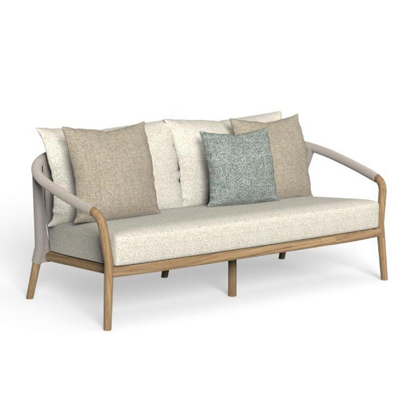 Curved Arm Teak Outdoor Sofa | Talenti Parker | Italianfurniture.com