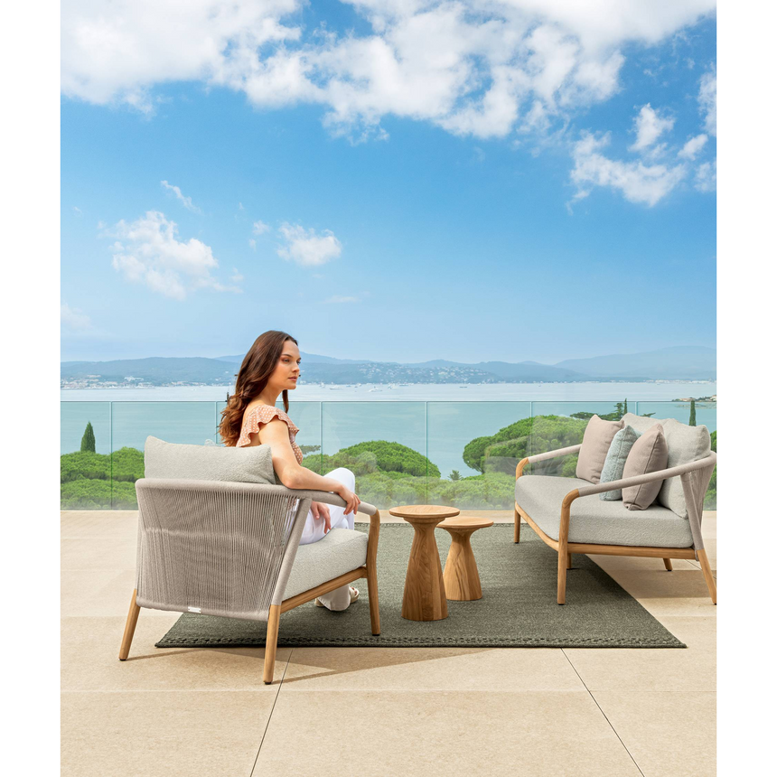 Curved Arm Outdoor Living Armchair | Talenti Parker | Italianfurniture.com