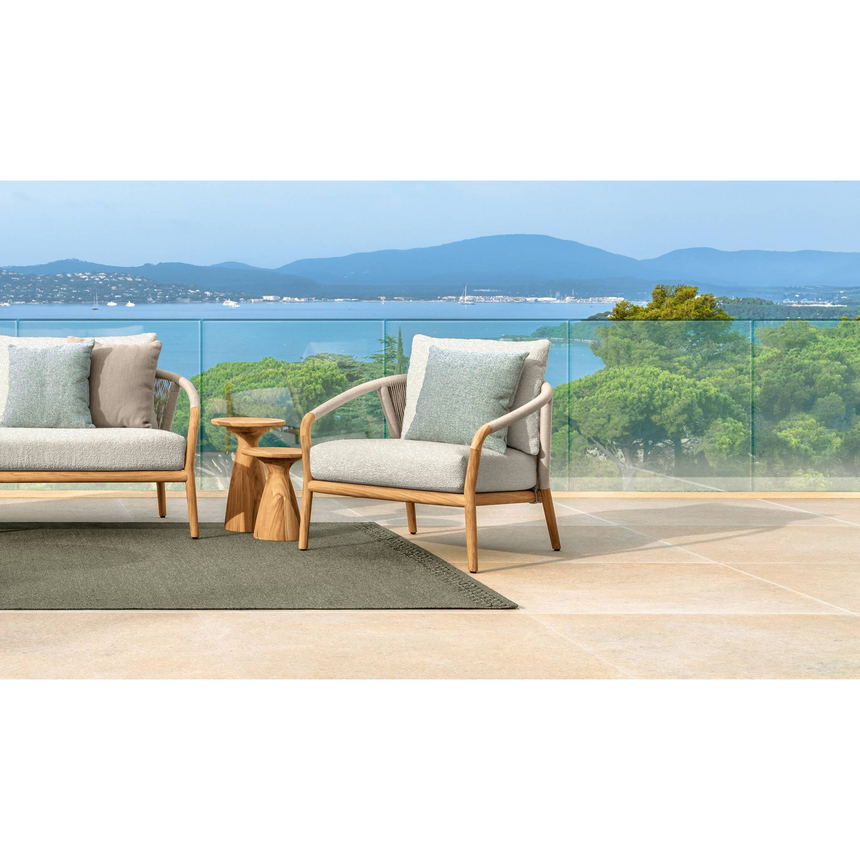 Curved Arm Outdoor Living Armchair | Talenti Parker | Italianfurniture.com
