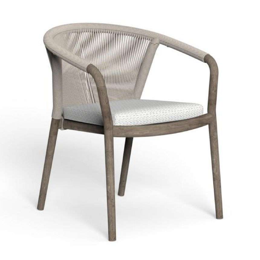 Curved Arm Teak Outdoor Dining Chair | Talenti Parker | Italianfurniture.com