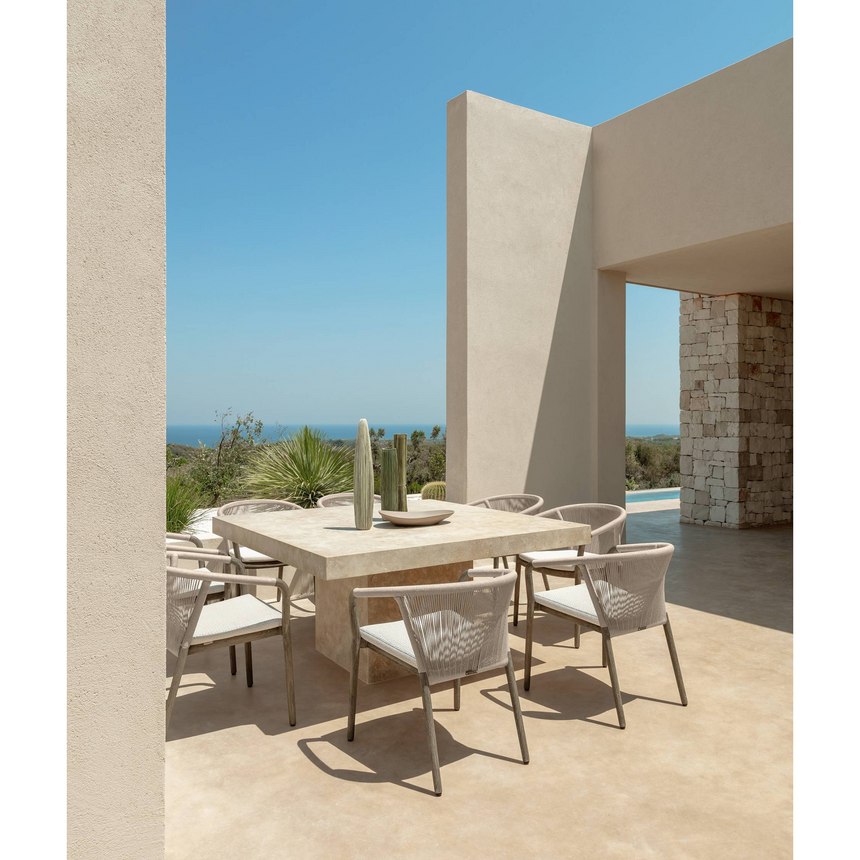 Curved Arm Teak Outdoor Dining Chair | Talenti Parker | Italianfurniture.com