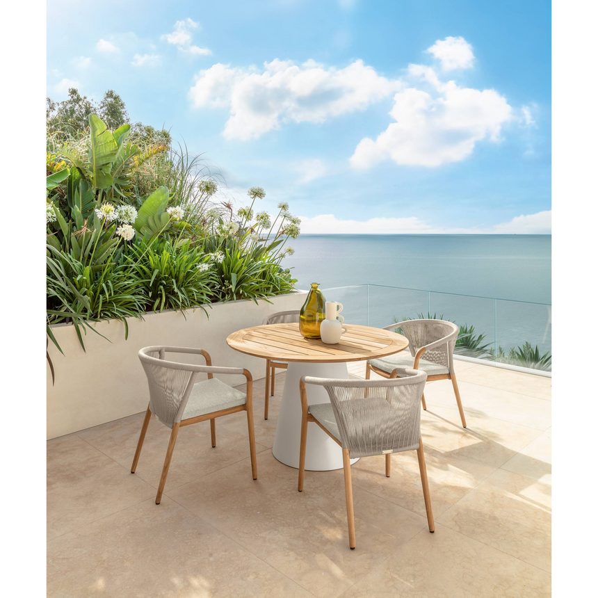 Curved Arm Teak Outdoor Dining Chair | Talenti Parker | Italianfurniture.com