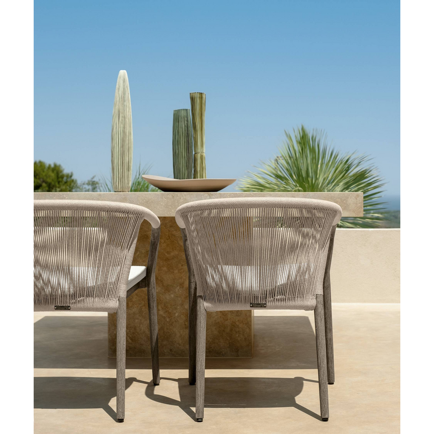 Curved Arm Teak Outdoor Dining Chair | Talenti Parker | Italianfurniture.com