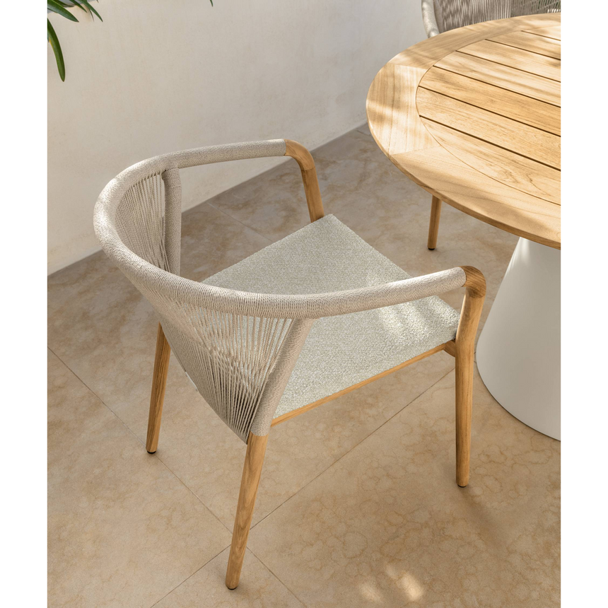 Curved Arm Teak Outdoor Dining Chair | Talenti Parker | Italianfurniture.com