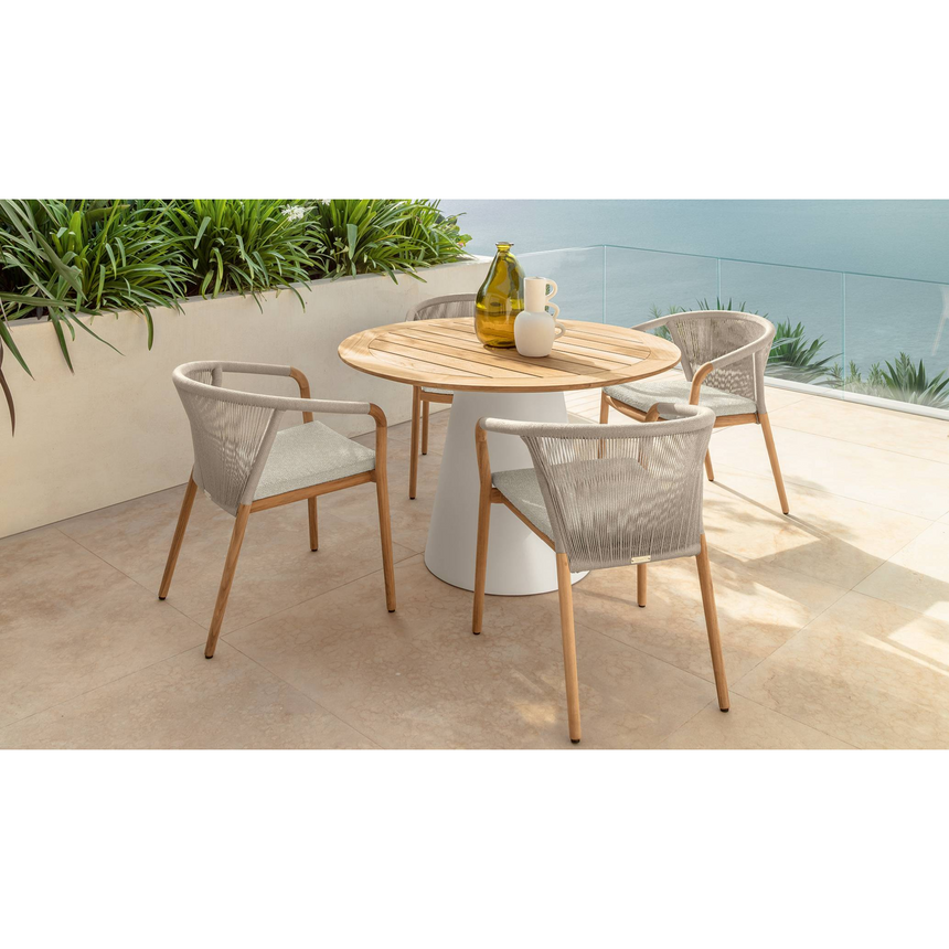 Curved Arm Teak Outdoor Dining Chair | Talenti Parker | Italianfurniture.com