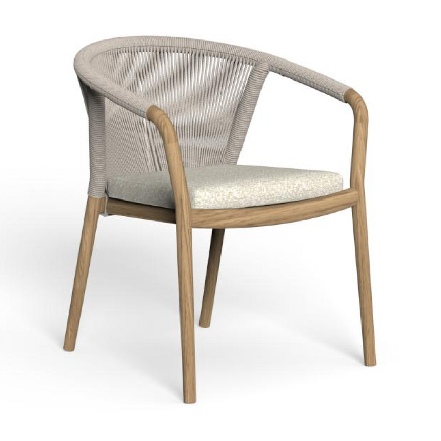 Curved Arm Teak Outdoor Dining Chair | Talenti Parker | Italianfurniture.com