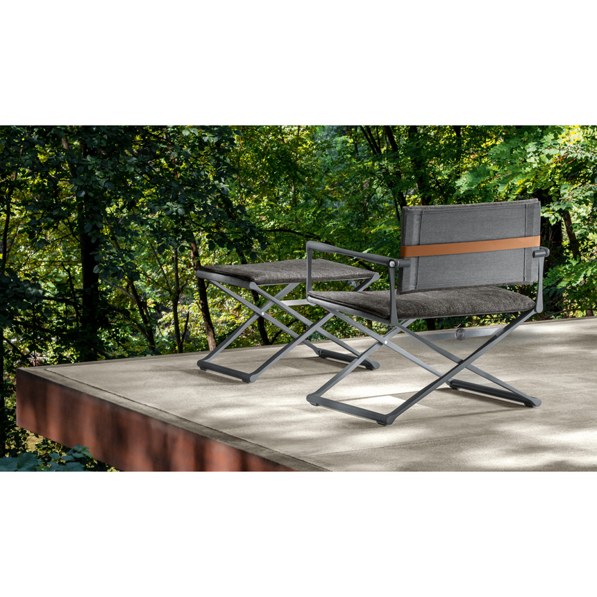Crisscross Base Outdoor Ottoman | Talenti Riviera | Italianfurniture.com