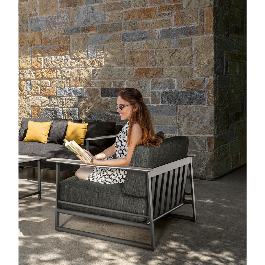 Marble Armed Outdoor Armchair | Talenti Riviera | Italianfurniture.com