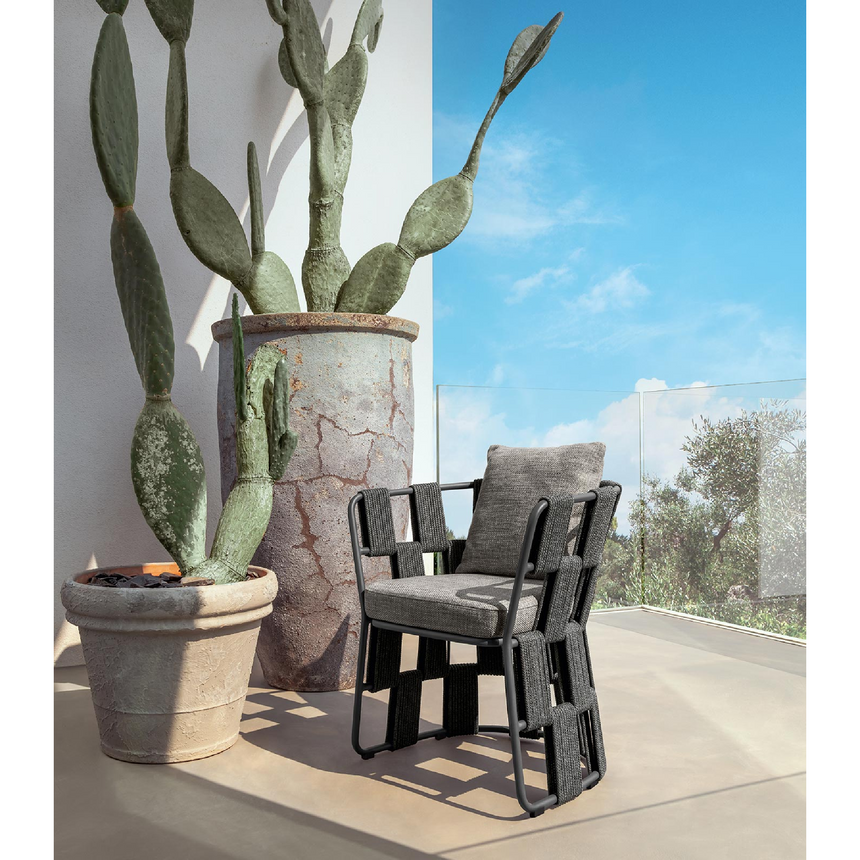 Geometric Rope Outdoor Dining Chair | Talenti Scacco | Italianfurniture.com