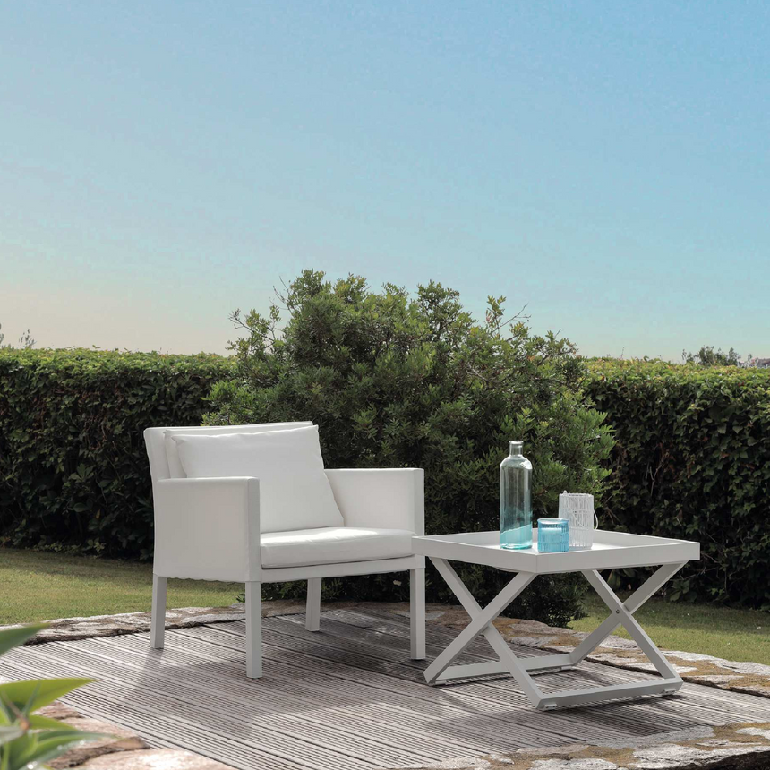 Textilene Covered Outdoor Lounge Armchair | Talenti Step | Italianfurniture.com