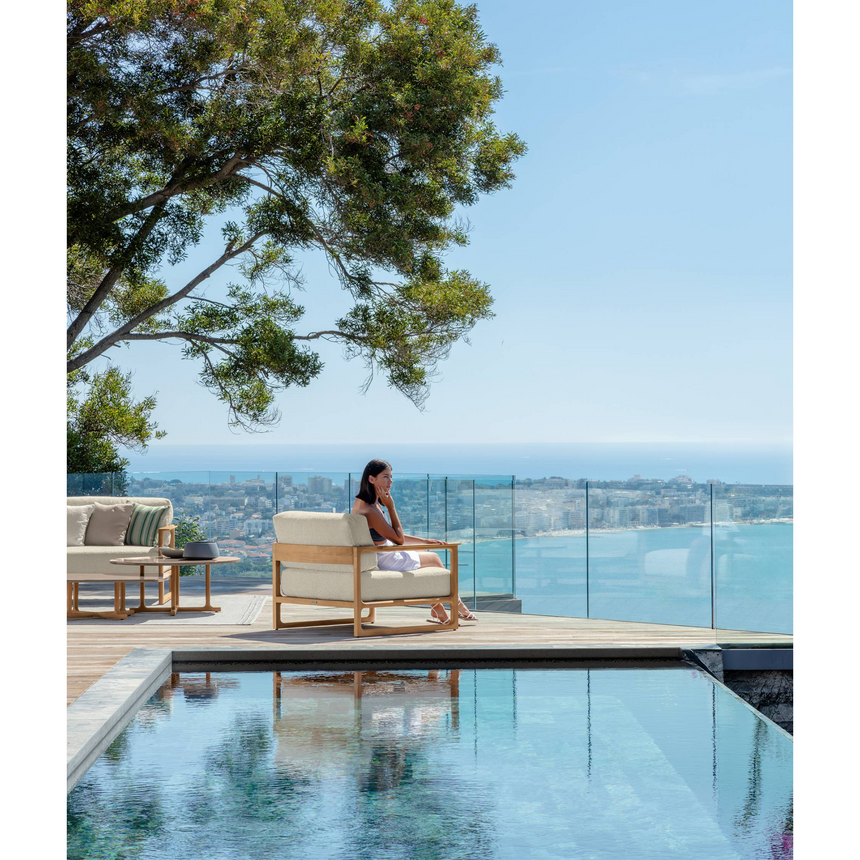 Upholstered White Outdoor Living Armchair | Talenti Thea | Italianfurniture.com