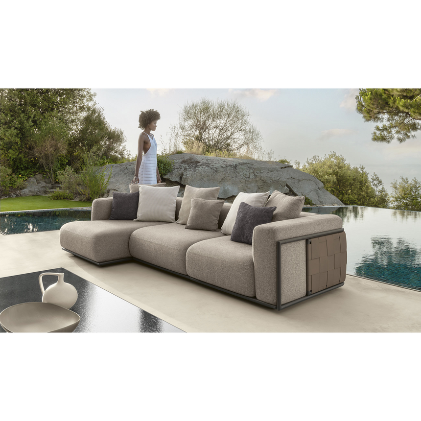 Leather Band Outdoor Modular Sofa | Talenti Tressé | Italianfurniture.com