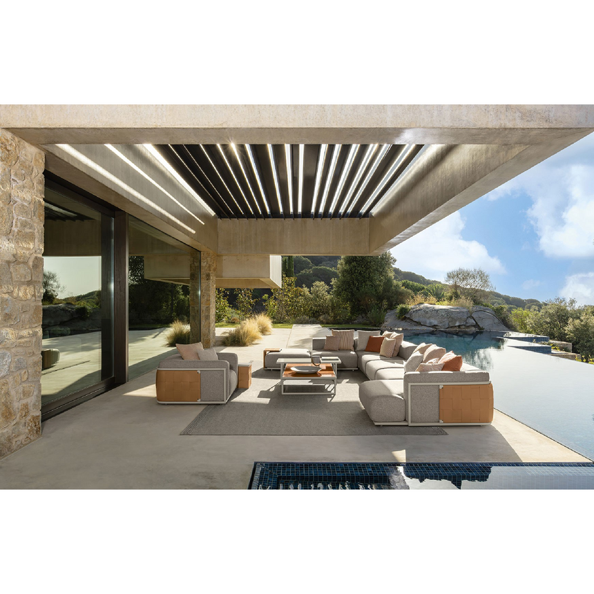 Leather Band Outdoor Modular Sofa | Talenti Tressé | Italianfurniture.com