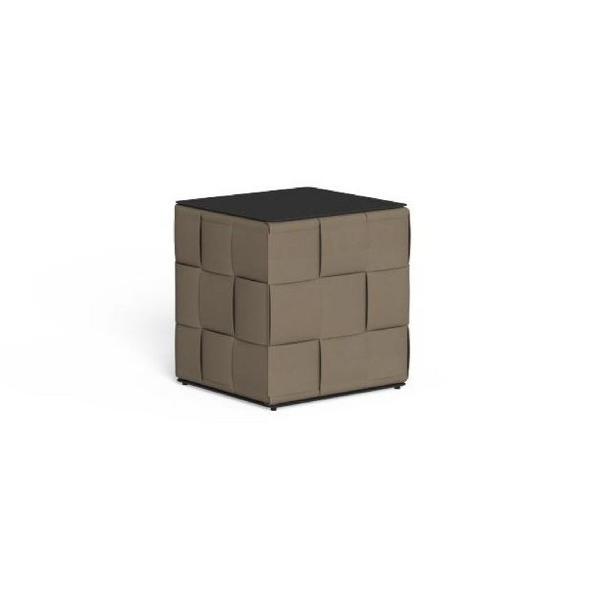 Cube Leather Outdoor Coffee Table | Talenti Tressé | Italianfurniture.com