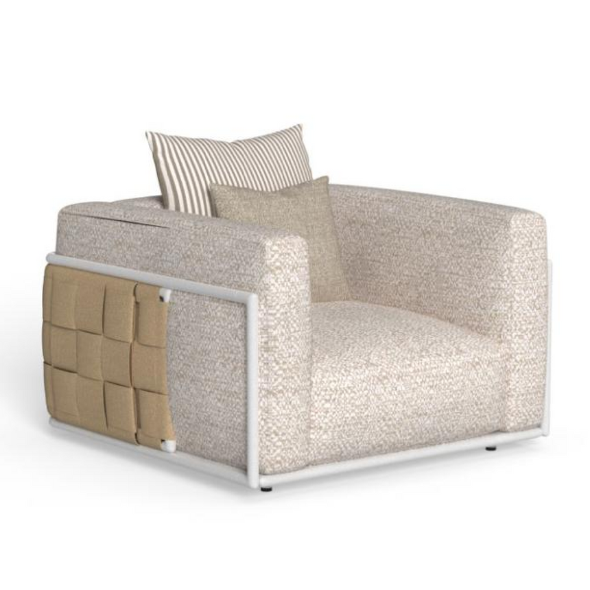 Woven Leather Outdoor Armchair | Talenti Tressé | Italianfurniture.com