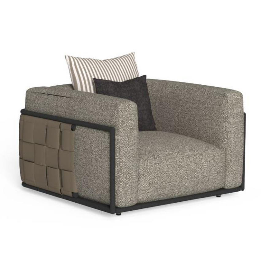 Woven Leather Outdoor Armchair | Talenti Tressé | Italianfurniture.com