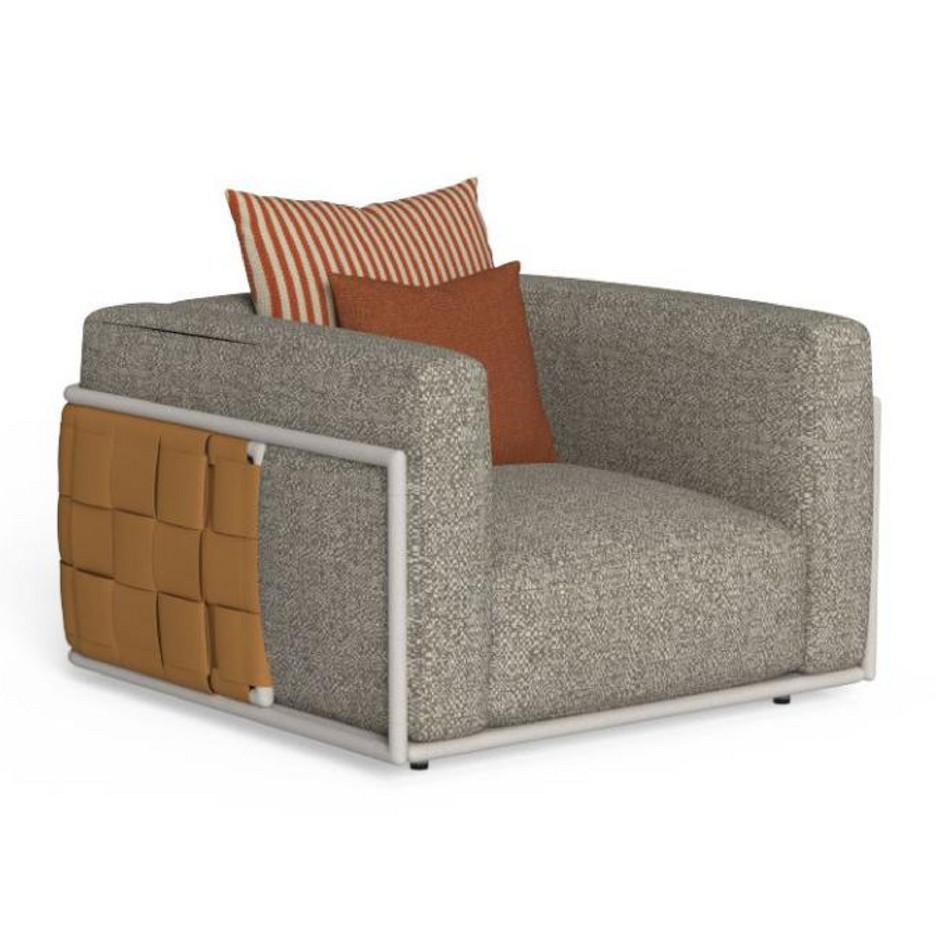 Woven Leather Outdoor Armchair | Talenti Tressé | Italianfurniture.com