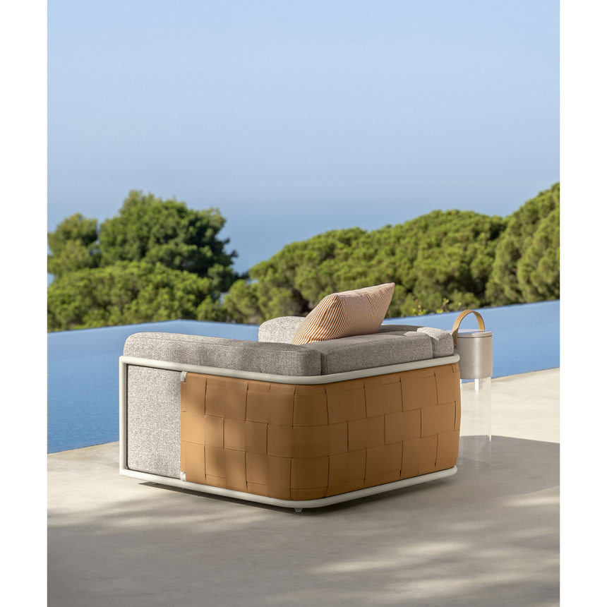 Woven Leather Outdoor Armchair | Talenti Tressé | Italianfurniture.com