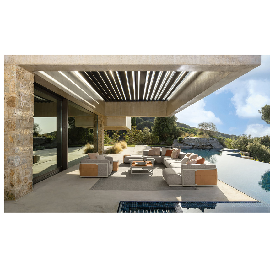 Woven Leather Outdoor Armchair | Talenti Tressé | Italianfurniture.com