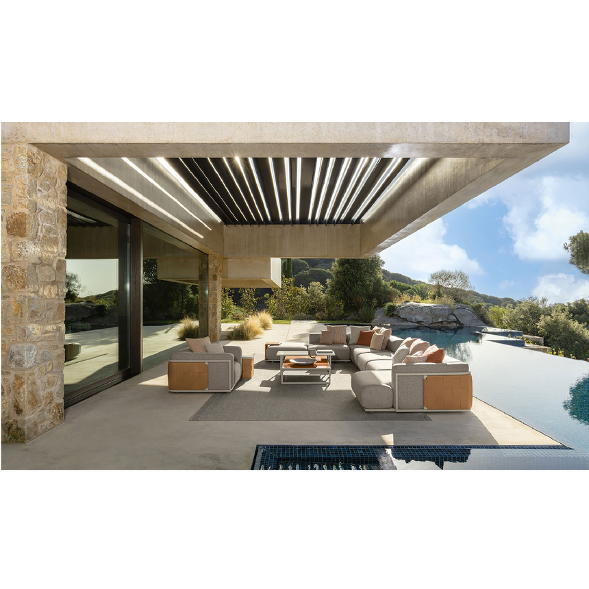 Square Padded Outdoor Ottoman | Talenti Tressé | Italianfurniture.com