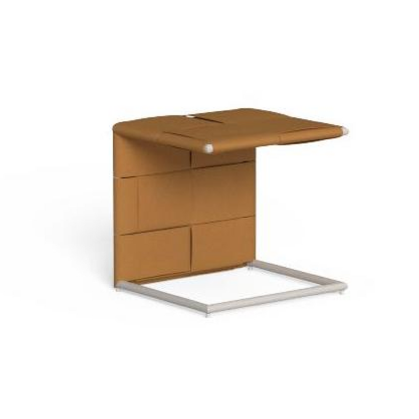 Woven Leather Outdoor Side Table | Talenti Tressé | Italianfurniture.com