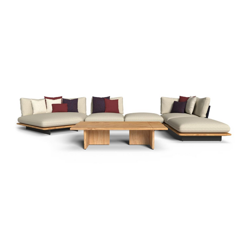 Teak 2-Seater Outdoor Modular Sofa | Talenti Venice | Italianfurniture.com