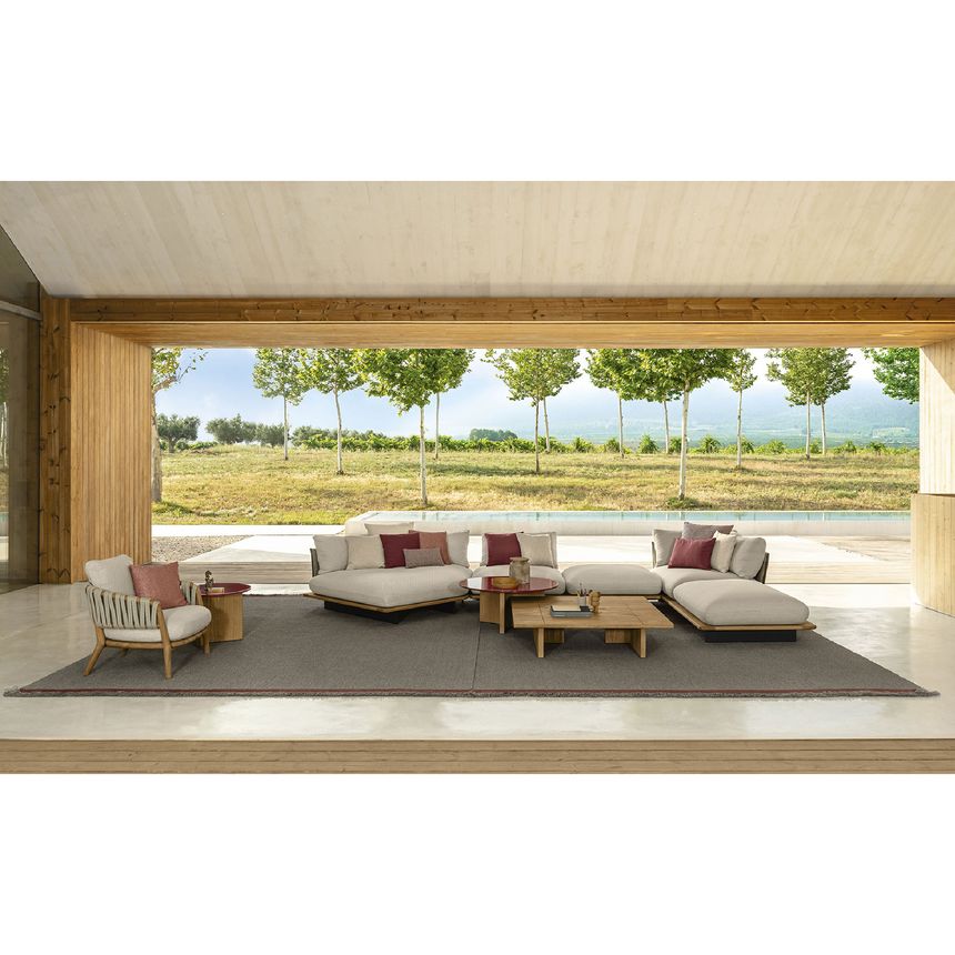 Teak 2-Seater Outdoor Modular Sofa | Talenti Venice | Italianfurniture.com