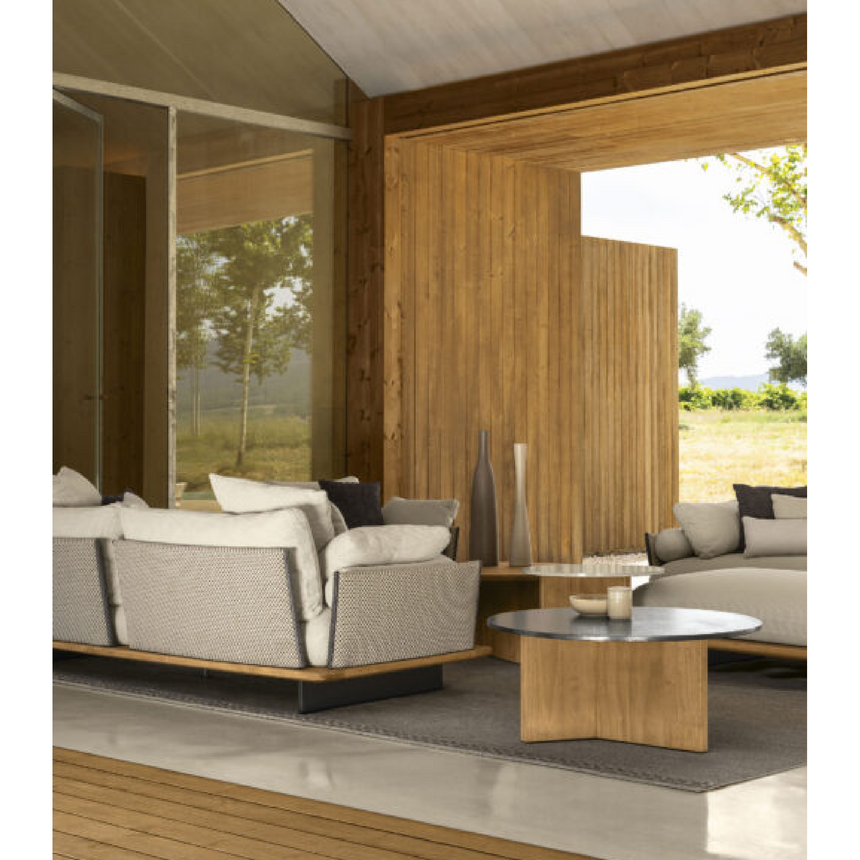 Teak 2-Seater Outdoor Modular Sofa | Talenti Venice | Italianfurniture.com