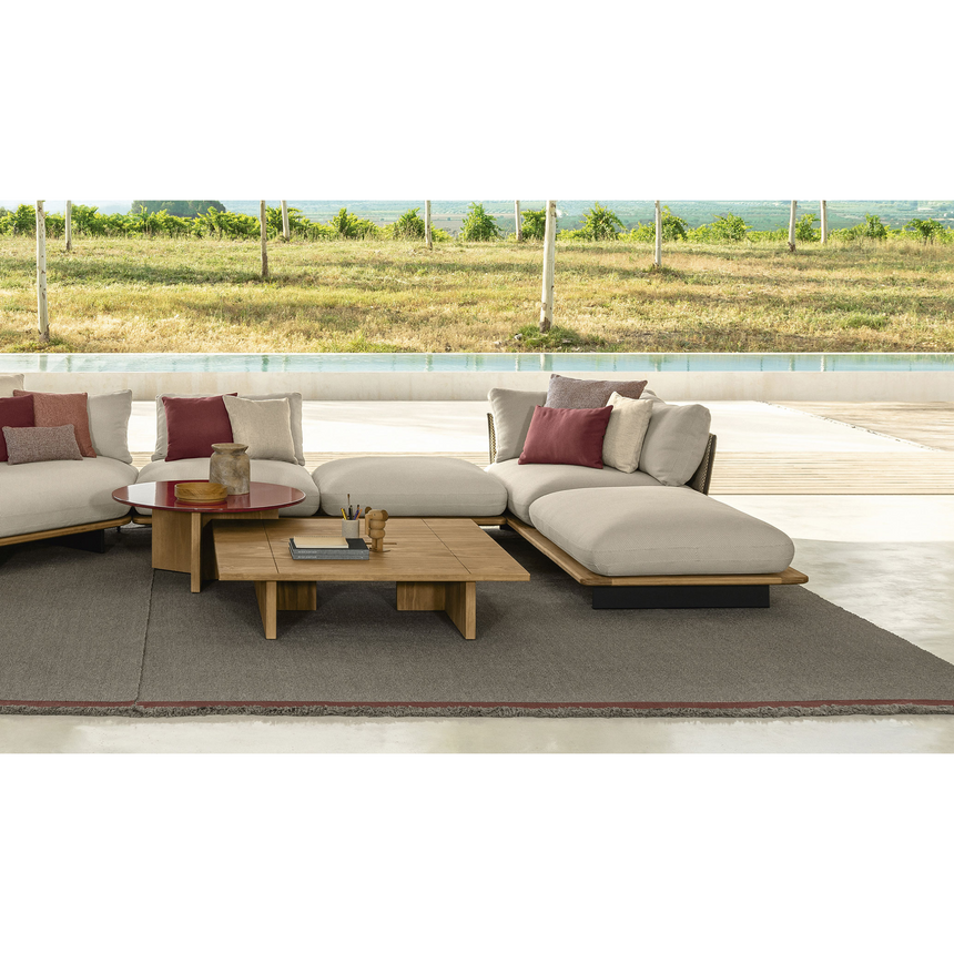 Wooden Base Outdoor Ottoman | Talenti Venice | Italianfurniture.com