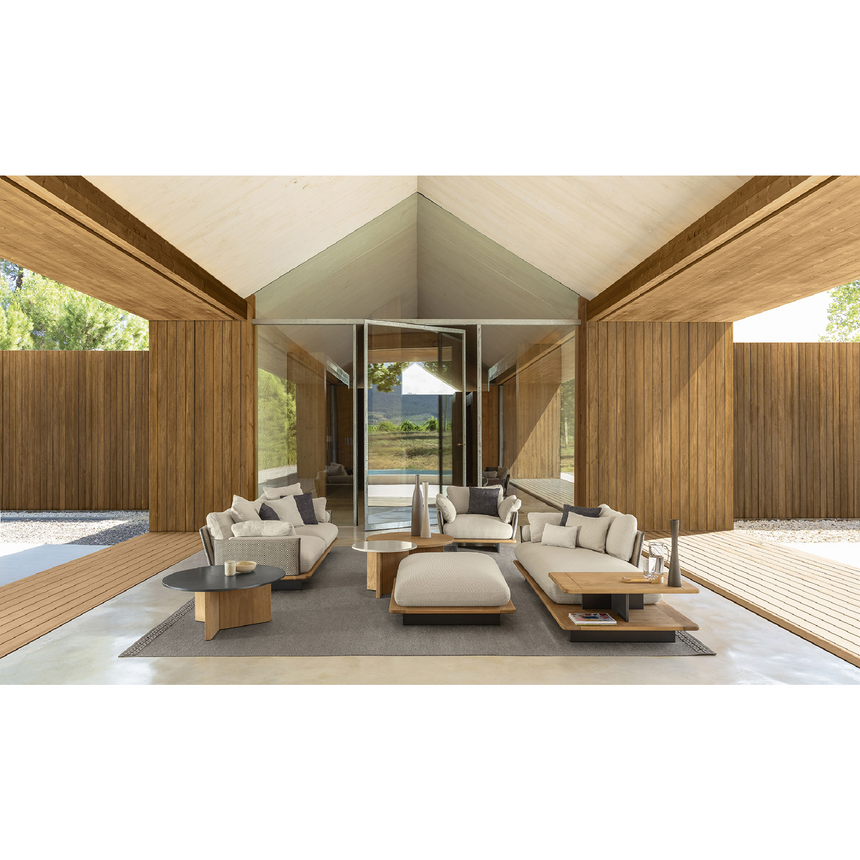 Wooden Base Outdoor Ottoman | Talenti Venice | Italianfurniture.com