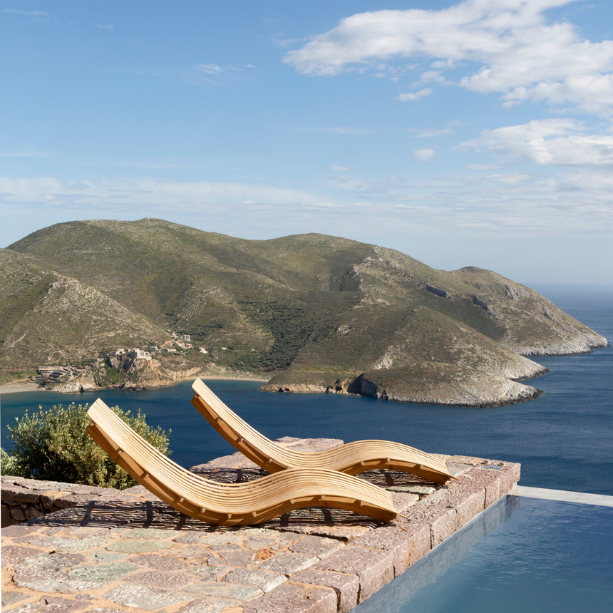 Stackable Teak Outdoor Chaise Lounge | Unopiu Swing | Italianfurniture.com