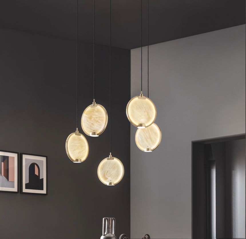 5-Round Glass Hanging Lamp | Masiero Horo