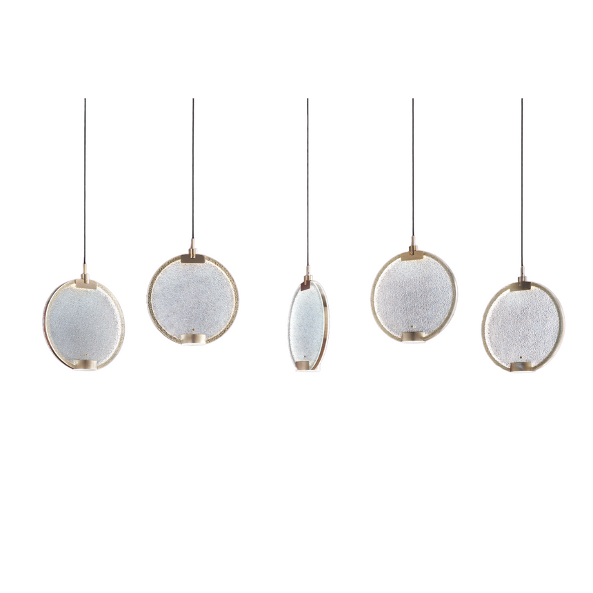 5-Round Glass Linear Hanging Lamp | Masiero Horo
