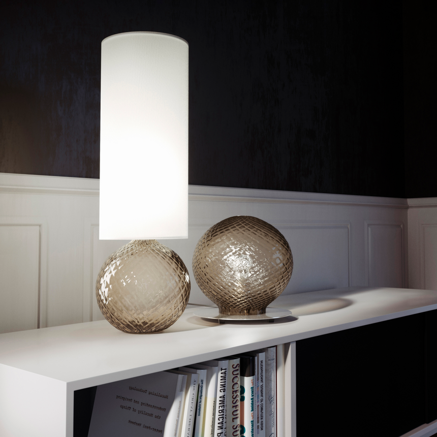 Cross Pattern Round Table Lamp | Venini Balloton | Italianfurniture.com
